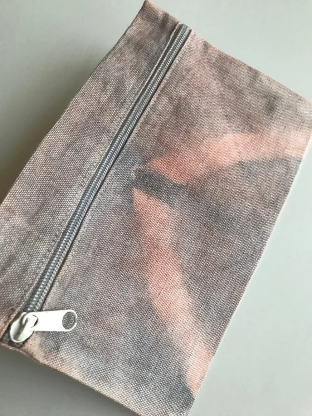 NWT Handmade Shibori Tie Dyed Zipper Pouch: Cotton Canvas Travel Bag